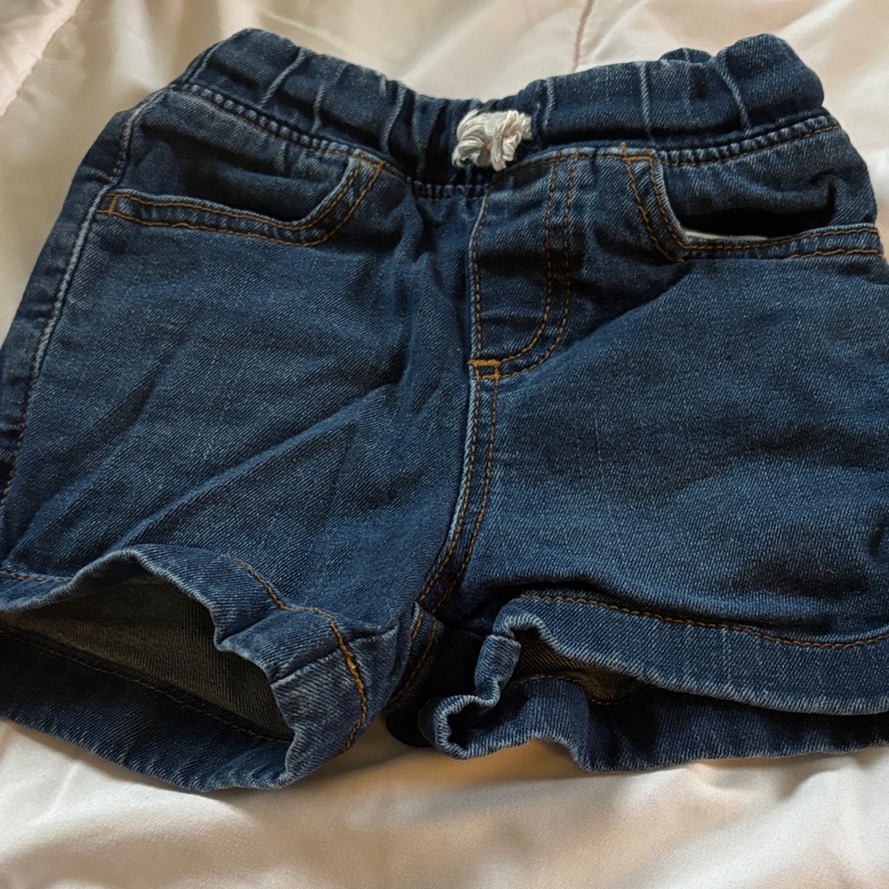 jumping beans Dark Blue Denim-Style Elastic Waist Shorts